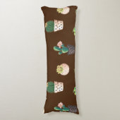 Groene Dessrt Succulent Cactus in Pots Lichaamskussen (Voorkant Verticaal)