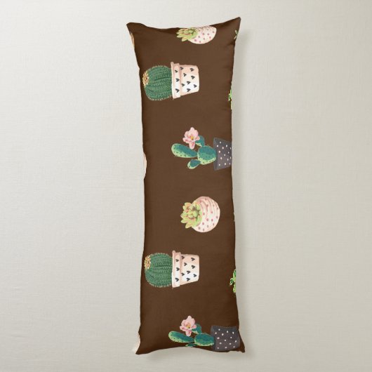 Groene Dessrt Succulent Cactus in Pots Lichaamskussen (Achterkant (Verticaal))