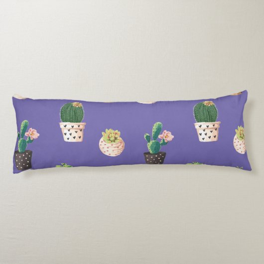 Groene Dessrt Succulent Cactus in Pots Lichaamskussen (Achterkant)