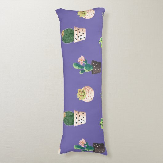 Groene Dessrt Succulent Cactus in Pots Lichaamskussen (Voorkant Verticaal)