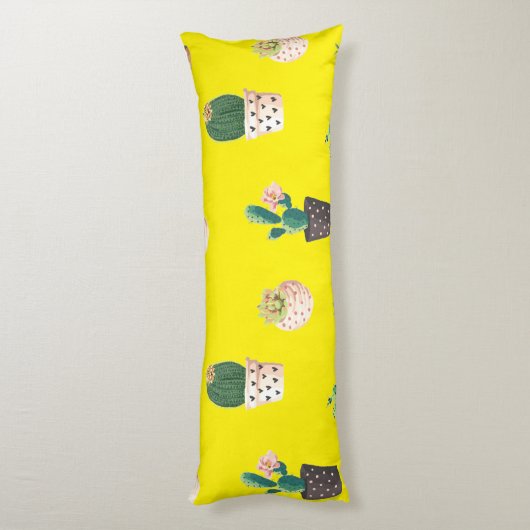 Groene Dessrt Succulent Cactus in Pots Lichaamskussen (Achterkant (Verticaal))