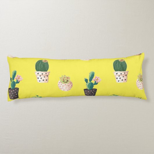 Groene Dessrt Succulent Cactus in Pots Lichaamskussen (Achterkant)