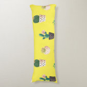 Groene Dessrt Succulent Cactus in Pots Lichaamskussen (Voorkant Verticaal)