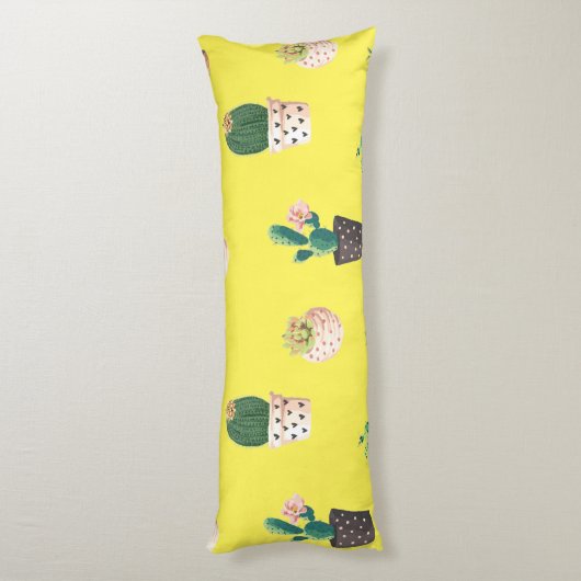 Groene Dessrt Succulent Cactus in Pots Lichaamskussen (Achterkant (Verticaal))