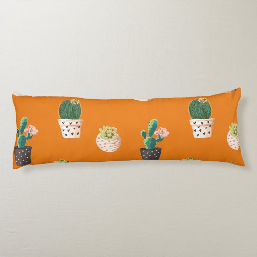 Groene Dessrt Succulent Cactus in Pots Lichaamskussen (Achterkant)