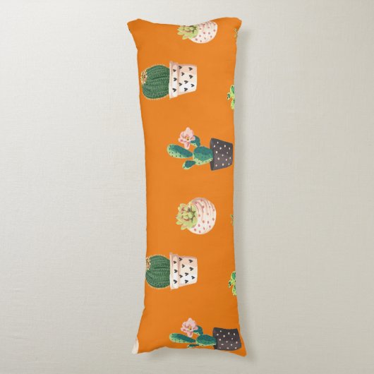 Groene Dessrt Succulent Cactus in Pots Lichaamskussen (Voorkant Verticaal)