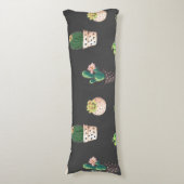 Groene Dessrt Succulent Cactus in Pots Lichaamskussen (Voorkant Verticaal)