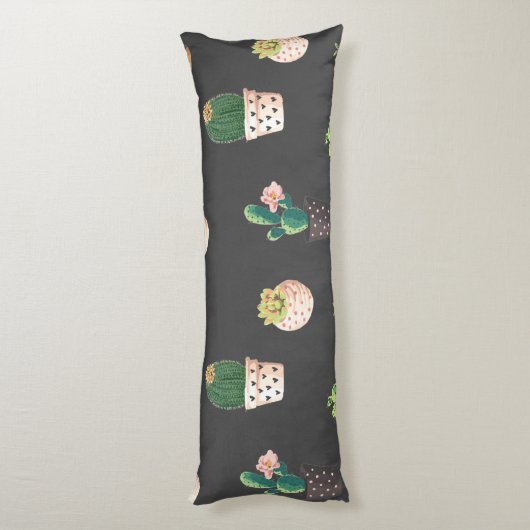 Groene Dessrt Succulent Cactus in Pots Lichaamskussen (Achterkant (Verticaal))