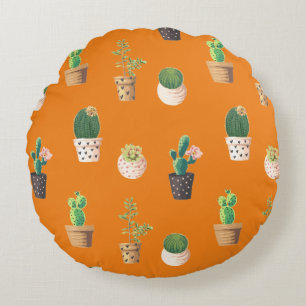 Groene Dessrt Succulent Cactus in Pots Rond Kussen
