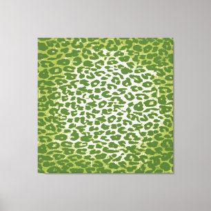 Groene detailhandel — Afdrukhuid van luipaard Canvas Afdruk