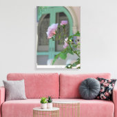Groene deur en Roos - Martha's wijntuin Canvas Afdruk (Insitu (Woonkamer))