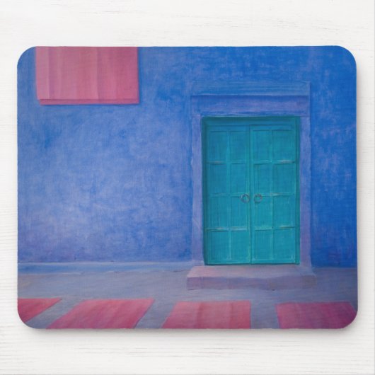 Groene deur Jodhpur 2010 Muismat (Voorkant)