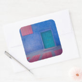 Groene deur Jodhpur 2010 Vierkante Sticker (Envelop)