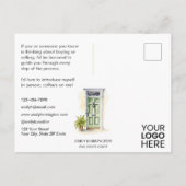 Groene Deur Watercolor Hallo Makelaar Briefkaart (Achterkant)