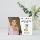 Groene Deur Watercolor Hallo Makelaar Briefkaart (Staand voorkant)