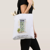 Groene Deur Watercolor Logo Makelaar Tote Bag (Dichtbij)