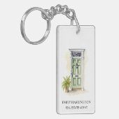 Groene Deur Watercolor Logo Vastgoedmakelaar Sleutelhanger (Voorkant Links)