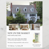 Groene Deur Watercolor Vastgoedmakelaar Listing Flyer (Voorkant)