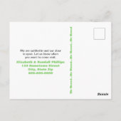 Groene deur wolken bloemen we verhuisd aankondigin briefkaart (Achterkant)