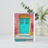 Groene deuren schilderachtige houten ingang briefkaart (Staand voorkant)