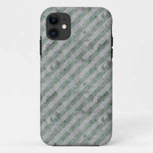 Groene Diagonale Strepen Grunge iPhone 11 Hoesje