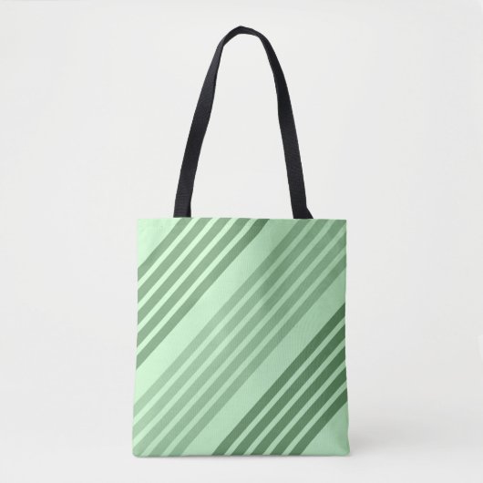 Groene diagonale strepes Canvas tas (Voorkant)