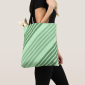 Groene diagonale strepes Canvas tas (Dichtbij)