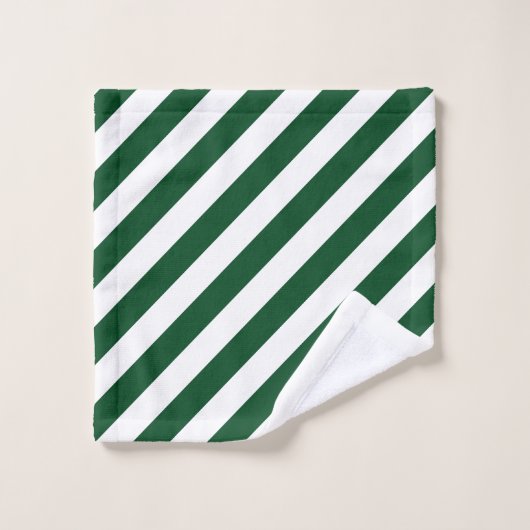 Groene diagonale stripteashanddoekset bad handdoek (Wasdoekje)