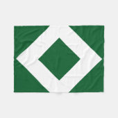 Groene diamant, blauwe witte rand fleece deken (Voorkant (Horizontaal))