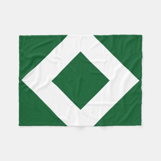 Groene diamant, blauwe witte rand fleece deken (Voorkant (Horizontaal))