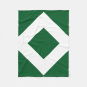 Groene diamant, blauwe witte rand fleece deken (Voorkant)