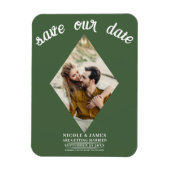 Groene Diamant Foto Bruiloft Save the Date Magneet (Verticaal)
