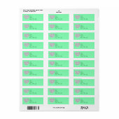 Groene diamant hart adreslabels etiket (Full Sheet)