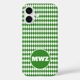 Groene diamant monogram iPhone hoesje
