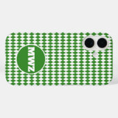 Groene diamant monogram iPhone hoesje (Achterkant (horizontaal))