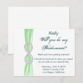 Groene Diamant Oneindigheid Trouw Bruidsmeisje Kaa Kaart (Voorkant / Achterkant)