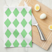 Groene diamant ontwerp theedoek (Quarter Fold)