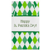 Groene Diamant St. Patrick's Day Gift Bag Klein Cadeauzakje (Achterkant)