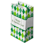 Groene Diamant St. Patrick's Day Gift Bag Klein Cadeauzakje (Achterkant Gekanteld)