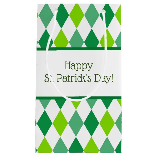 Groene Diamant St. Patrick's Day Gift Bag Klein Cadeauzakje (Voorkant)