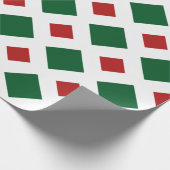 Groene diamant, Vette witte grens aan rood Cadeaupapier (Hoek)