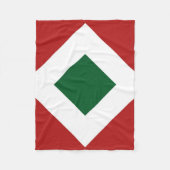 Groene diamant, Vette witte grens aan rood Fleece Deken (Voorkant)