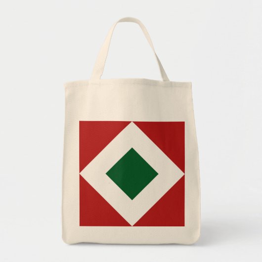 Groene diamant, Vette witte grens aan rood Tote Bag (Voorkant)