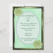 Groene Diamanten Bloemen & Parels 60ste Verjaardag Kaart (Achterkant)