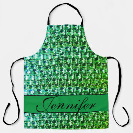 Groene diamanten, groen edeledelstenen juwelenpatr schort