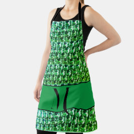 Groene diamanten, groen edeledelstenen juwelenpatr schort