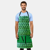 Groene diamanten, groen edeledelstenen juwelenpatr schort (Gedragen)