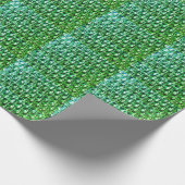 Groene diamanten, groen edelstenen juwelenpatroon cadeaupapier (Hoek)