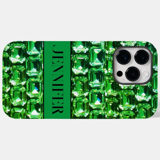 Groene diamanten, groen edelstenen juwelenpatroon Case-Mate iPhone case (Achterkant (horizontaal))