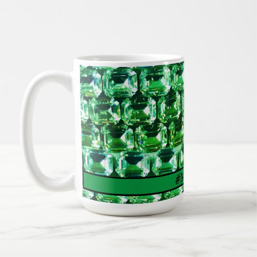 Groene Diamanten groene edelsteen sieraden #MOMLIF Koffiemok (Links)